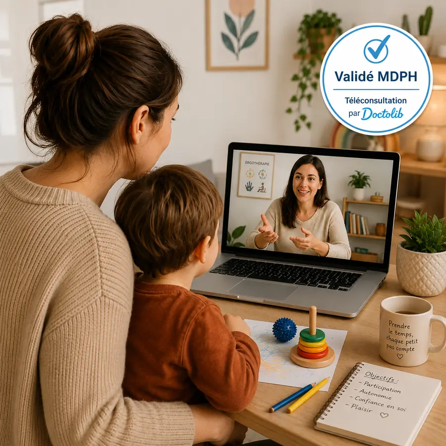 Bilan en ergothérapie en téléconsultation Doctolib pour enfant, Ergothérapeute Villeurbanne